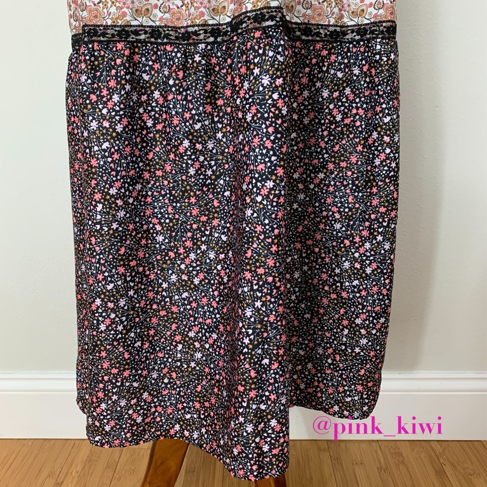 H Halston Floral and Lace Washed Satin Maxi Skirt - Picture 8 of 12